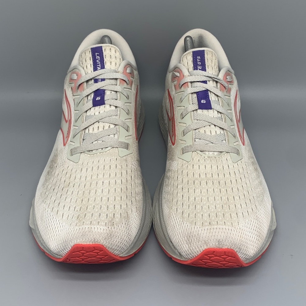 Brooks Levitate 5 White Red Grey Running Shoes 1103961D407 Men’s Sz 10 - Picture 2 of 10